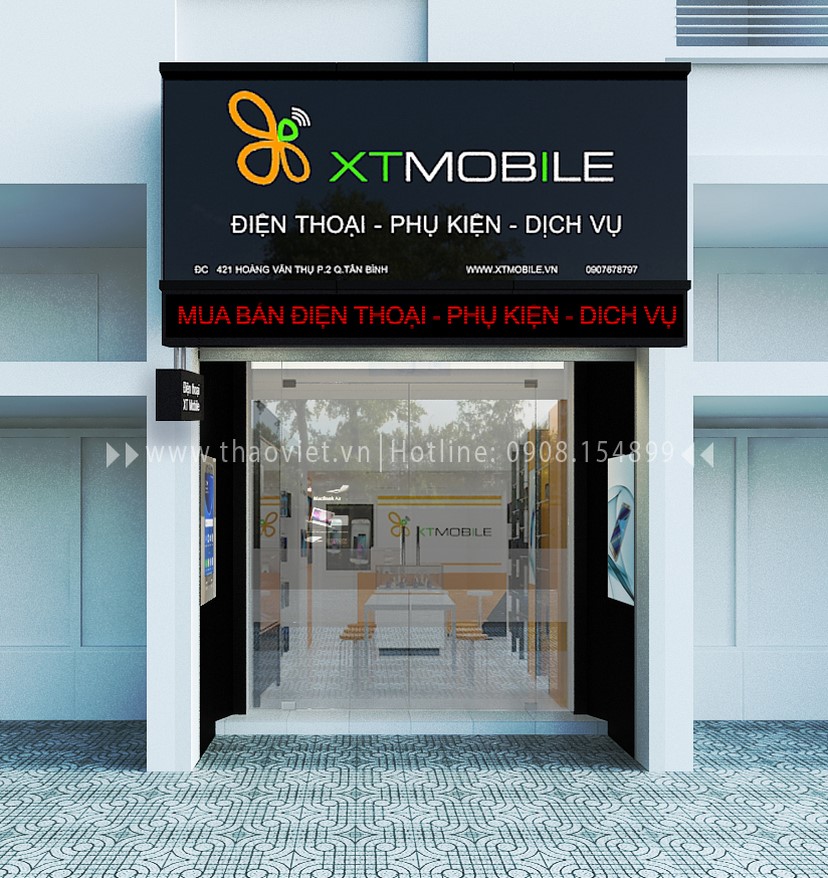 thiết kế shop điện thoại XTMibile 