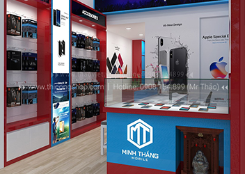 Thiết kế nội thất shop điện thoại Minh Thắng Mobile