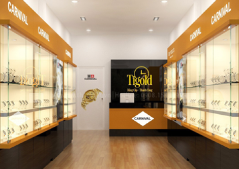 Thiết kế & thi công nội thất shop đồng hồ Tigold CN2 - Lê Văn Sỹ
